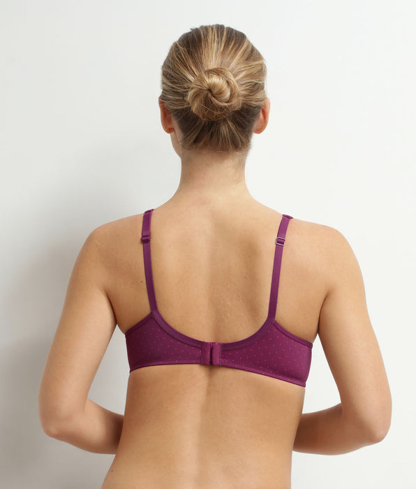 DIM Reggiseno a coppa in microfibra e tulle a pois Generous