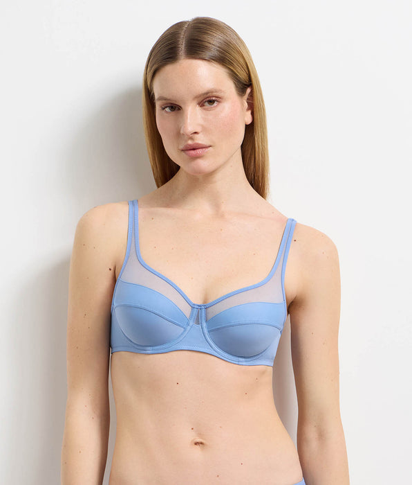 DIM Reggiseno Generous Classic blu lino con ferretto a coppa avvolgente