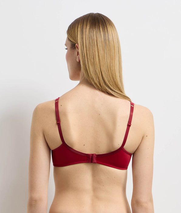 DIM Reggiseno a coppa piena con ferretto color legno rosso Generous Classic