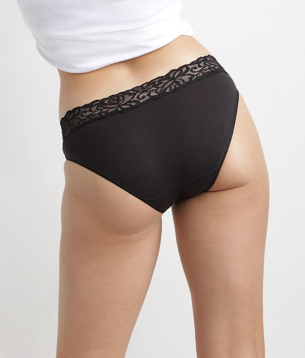 DIM Pacco da 2 slip midi in cotone Plus Feminine nero