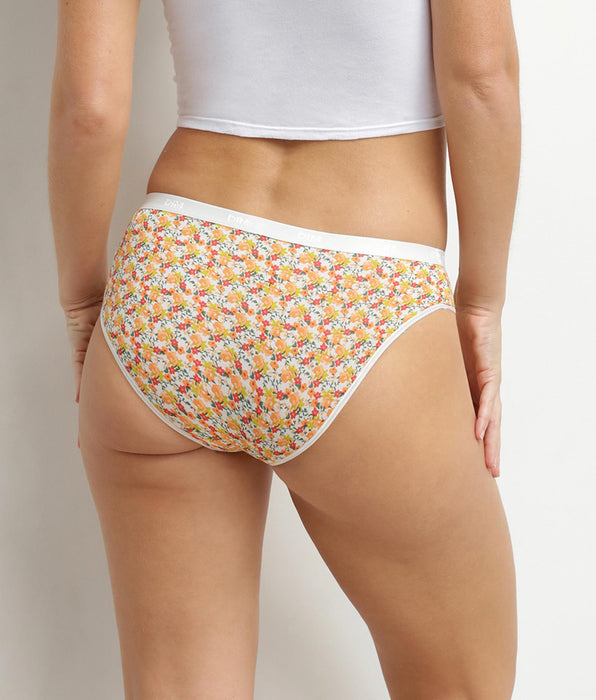 DIM Pacco da 5 slip da donna in cotone elasticizzato con motivo liberty Les Pockets