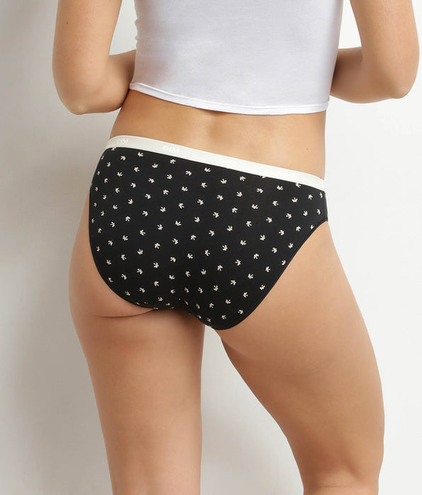 DIM Pacco da 5 slip da donna in cotone elasticizzato con motivo tropicale Les Pockets