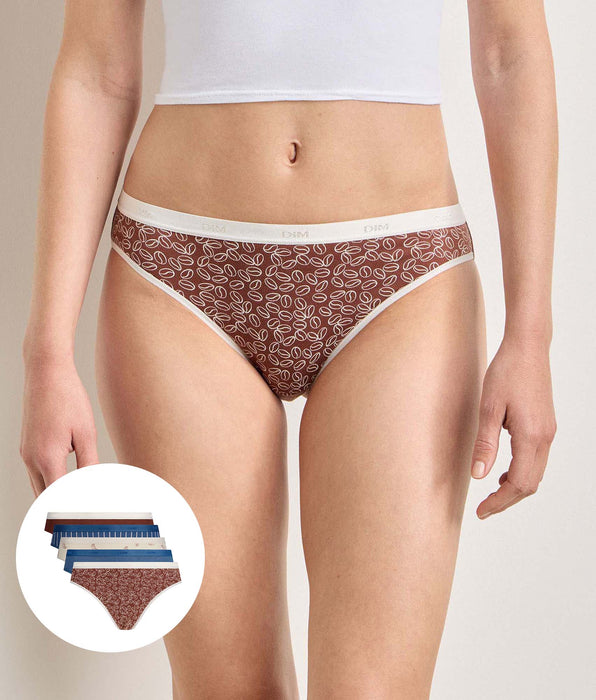 DIM Confezione da 5 slip Délice Café Les Pockets Coton