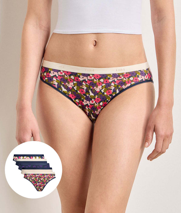 DIM Confezione da 5 slip éclat floral Les Pockets Coton