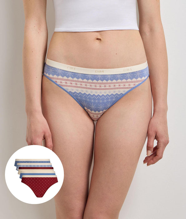 DIM Confezione da 5 slip neige brune Les Pockets Coton