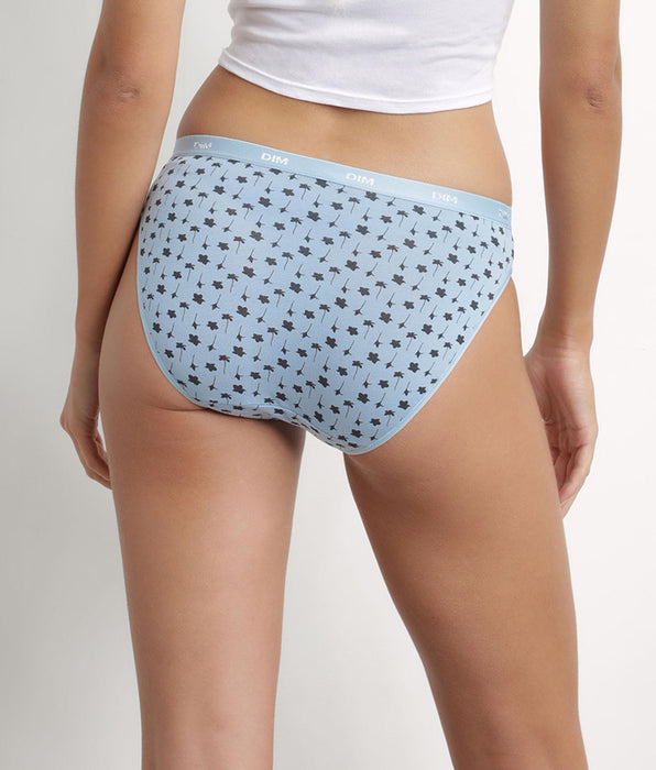 DIM Les Pockets Pacco da 3 pezzi in cotone elasticizzato blu floreale