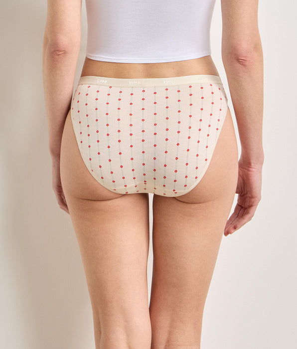 DIM Confezione da 5 slip Fiori delicati Les Pockets Coton
