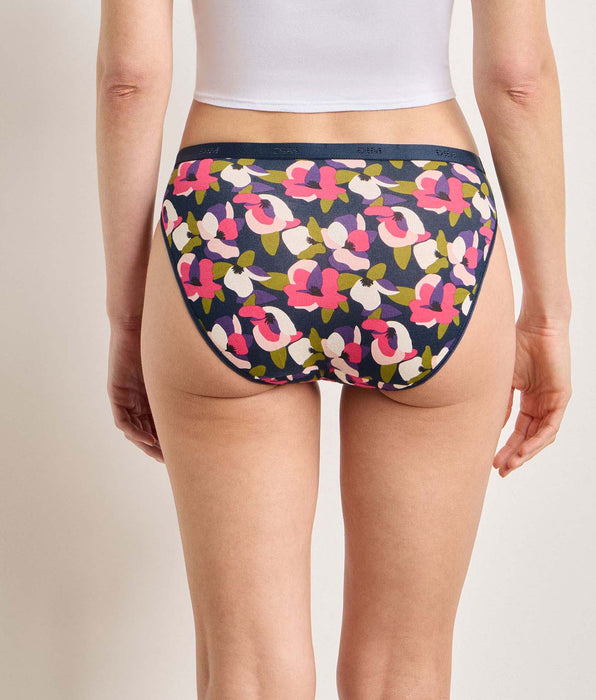 DIM Confezione da 5 slip floral chic Les Pockets Coton