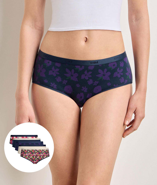 DIM Confezione da 5 shorty esplosione floreale Les Pockets Coton