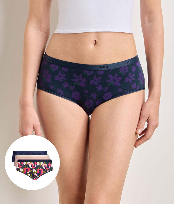 DIM Lotto da 3 shorty floral chic Les Pockets Coton