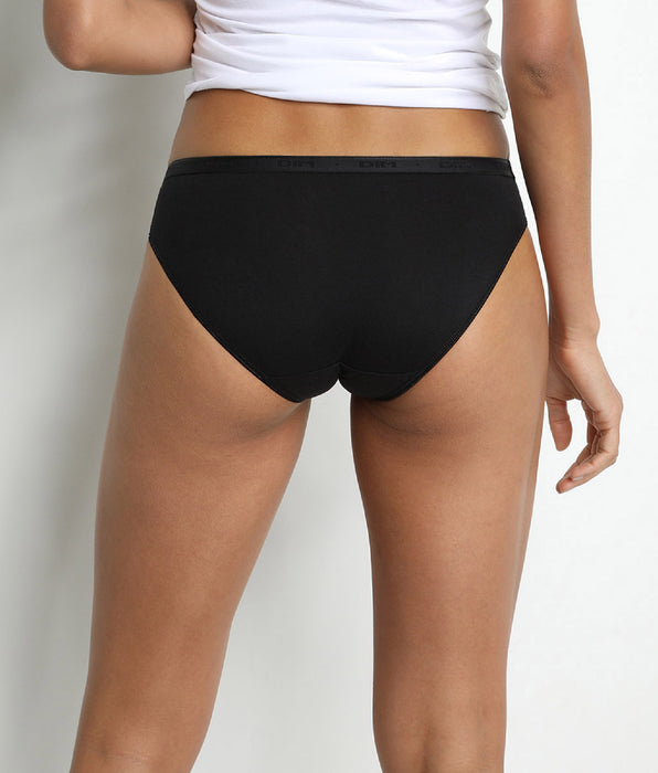 DIM Pacco da 2 slip midi in cotone bio bianco e nero