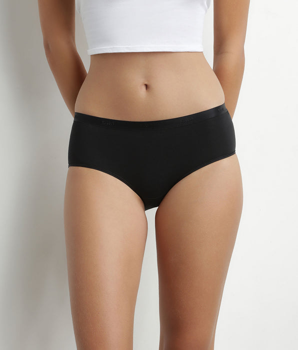 DIM Pacco da 5 shorty da donna in cotone nero nudo e bianco Les Pockets Ecodim