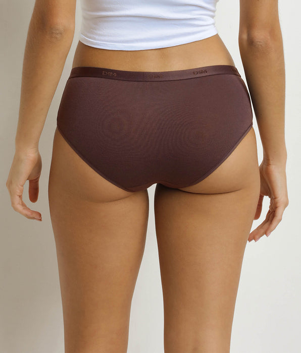 DIM Pacco da 3 boxer Donna Cacao, Rosso, Nero Les Pockets Ecodim