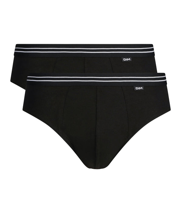 DIM Pacco da 2 slip da uomo in cotone elasticizzato Nero EcoDim