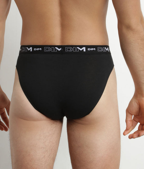 DIM Pacco da 2 slip Uomo Nero Bianco Contrasto Vita Dim Cotone Stretch