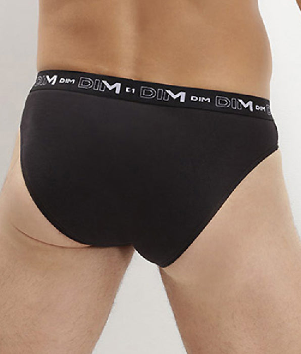 DIM Pacco da 2 paia da uomo in cotone nero elasticizzato