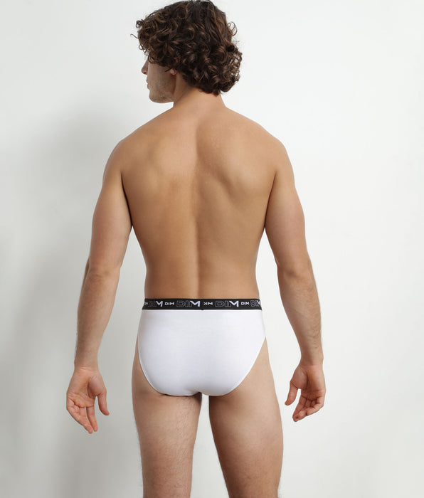 DIM Pacco da 2 Slip Uomo Bianco Grigio Contrasto Vita Dim Cotone Stretch