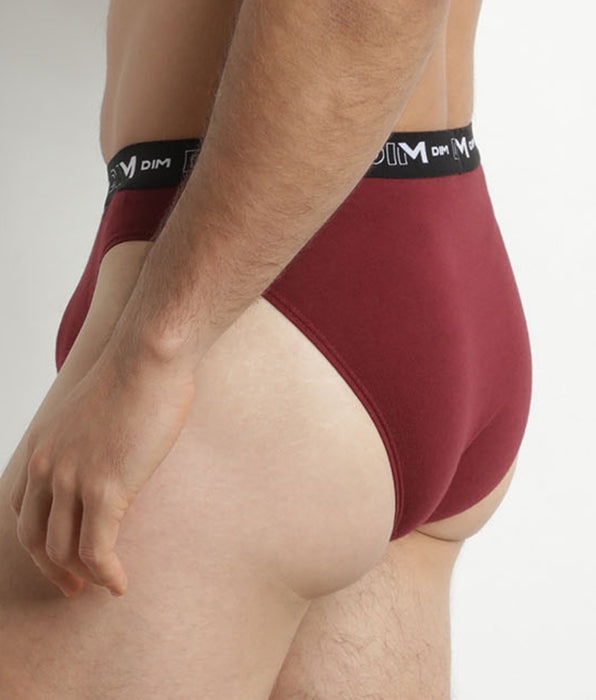 DIM Pacco da 2 Slip Uomo Blu Rosso Vita Contrastata Dim Coton Stretch