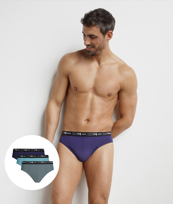 DIM Pacco da 3 slip da uomo Glace Dim Coton Stretch