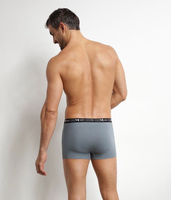 DIM Pacco da 3 boxer da uomo Nero Grigio cintura a contrasto Dim Coton Stretch