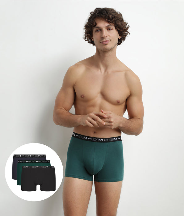 DIM Boxer Uomo Verde Cotone Pacco da 3 Boxer Blu Dim Cotone Stretch