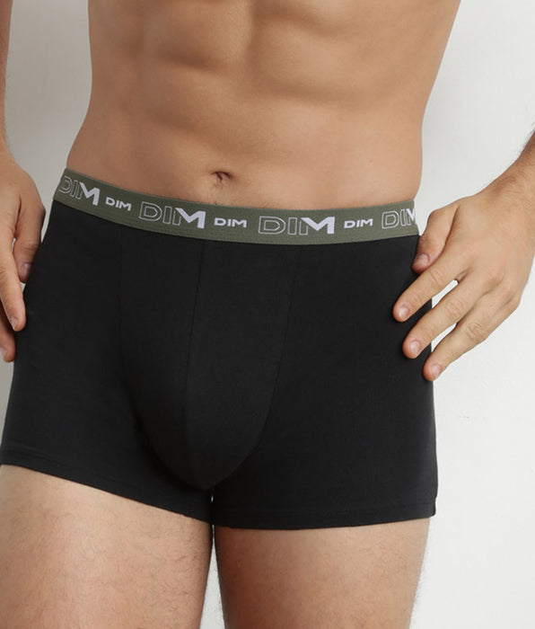 DIM Boxer Uomo Blu Arancione in Cotone Pacco da 3 Dim Cotone Stretch
