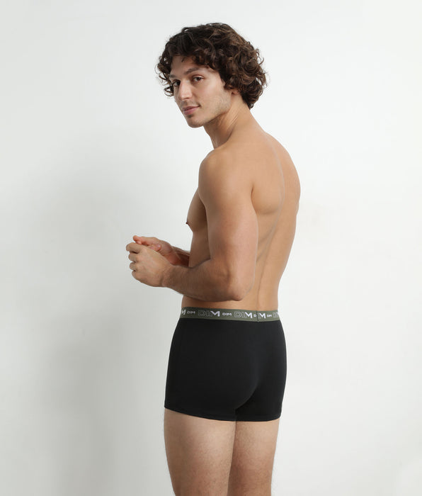DIM Boxer Uomo Blu Arancione in Cotone Pacco da 3 Dim Cotone Stretch