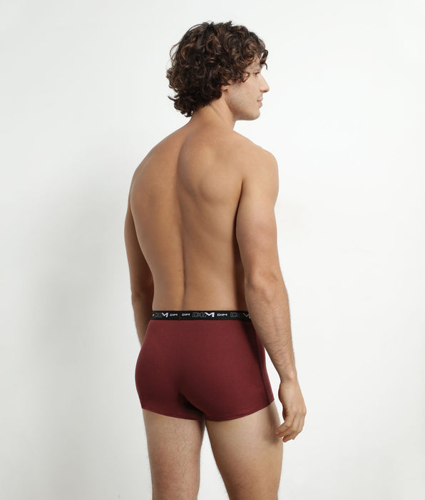 DIM Boxer Uomo Rosso Verde Cotone Pacco da 3 Dim Cotone Stretch