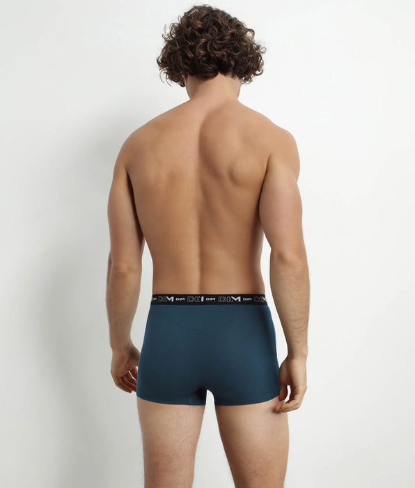 DIM Pacco da 3 boxer Uomo Nero Verde Blu Dim Cotone Stretch