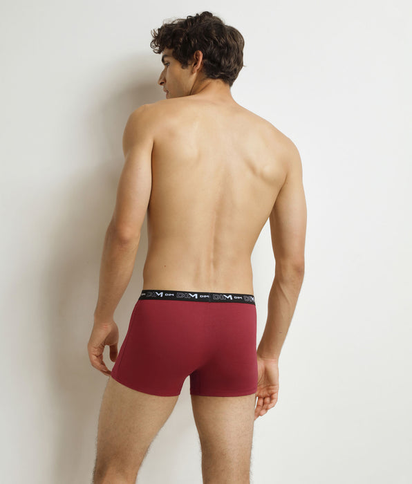 DIM Pacco da 3 boxer da uomo Verde Beige Rosso Cotone Stretch