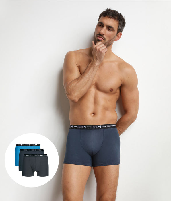 DIM Pacco da 3 boxer da uomo Atlantique Dim Coton Stretch