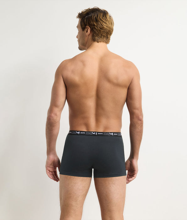 DIM Confezione da 4 boxer uomo grigio, grigio scuro, blu, blu scuro in cotone stretch