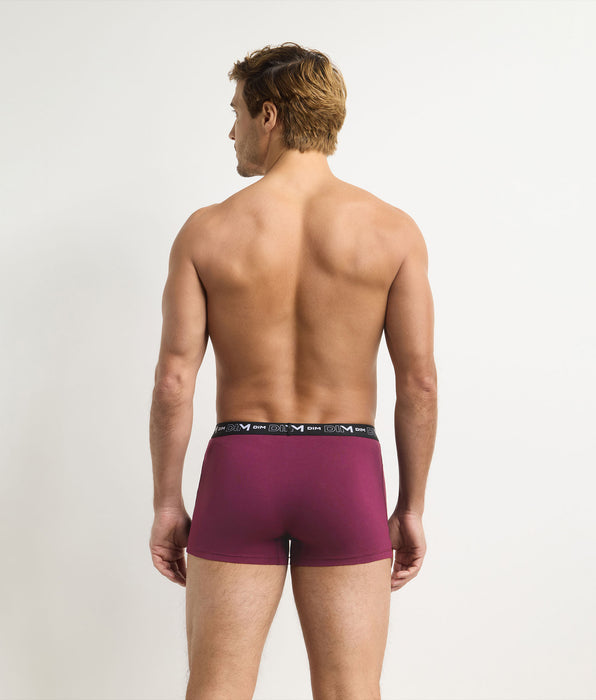 DIM Confezione da 4 boxer da uomo in grigio scuro, kaki, rosso, grigio in Cotone Stretch
