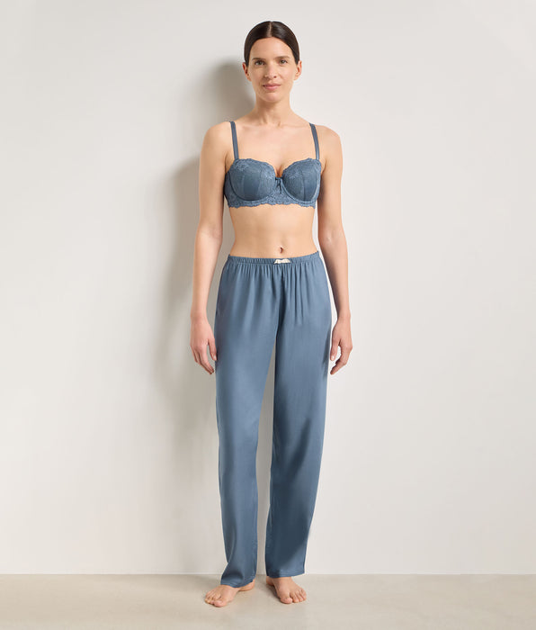 DIM Pantalone pigiama in twill blu polvere Slow Days Fresh Vibes