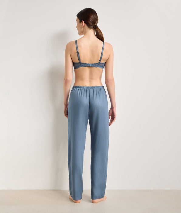 DIM Pantalone pigiama in twill blu polvere Slow Days Fresh Vibes