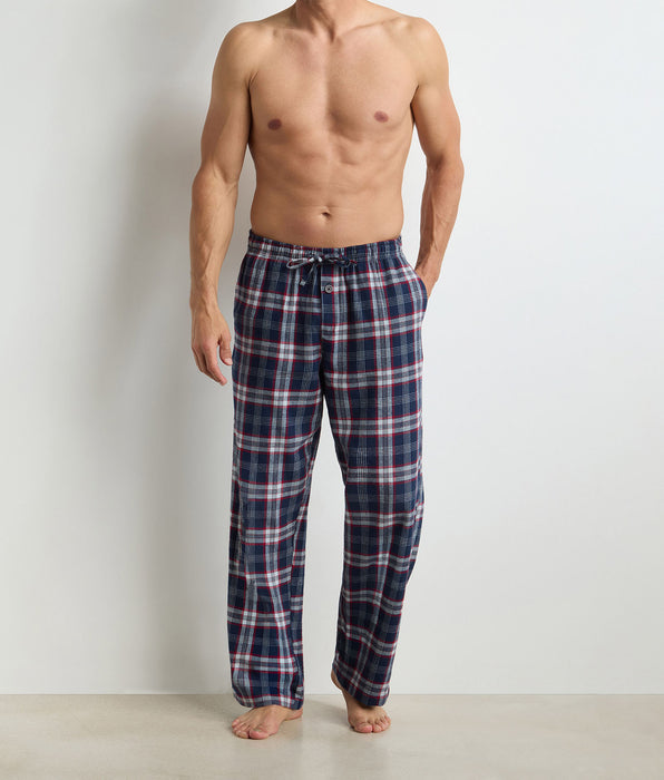 DIM Pantaloni lunghi uomo tartan blu Dim Flannel