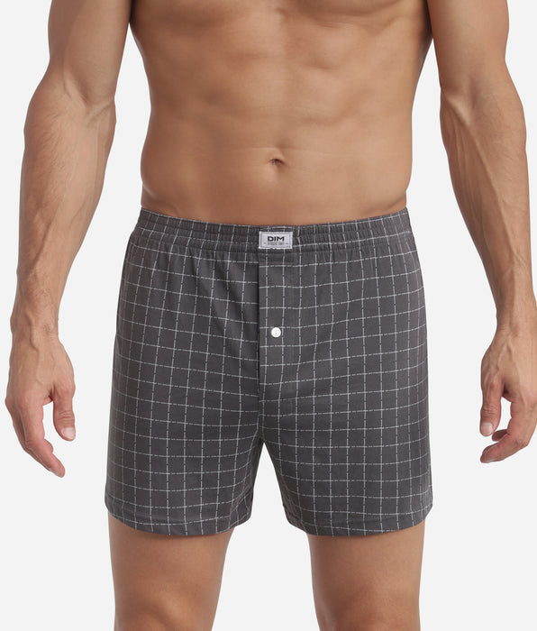 DIM Boxer larghi antracite a quadri Uomo Dim Cotone