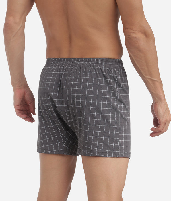 DIM Boxer larghi antracite a quadri Uomo Dim Cotone