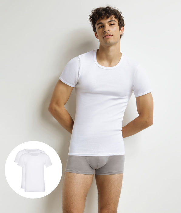 DIM Pacco da 2 t-shirt EcoDim Uomo in cotone bianco a girocollo