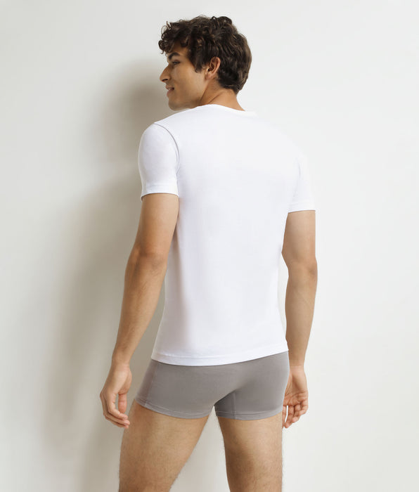 DIM Pacco da 2 T-shirt da uomo EcoDim in cotone bianco con scollo a V