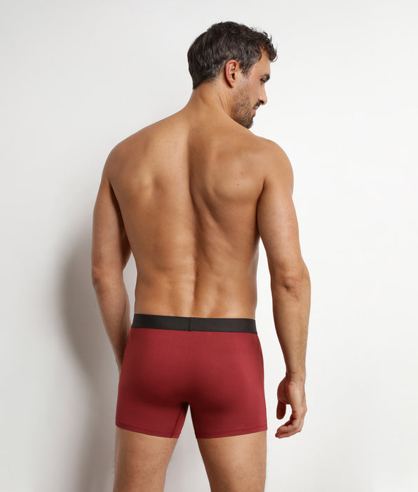 DIM Pacco da 3 boxer da uomo in cotone Nero Kaki Rosso Pur Confort