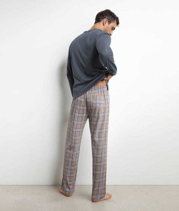 DIM Pigiama da uomo pantalone in jersey grigio a quadri Dim Nightwear