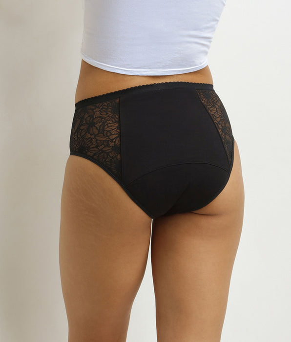 DIM Slip da ciclo a fiori neri a flusso molto intenso DIM Protect