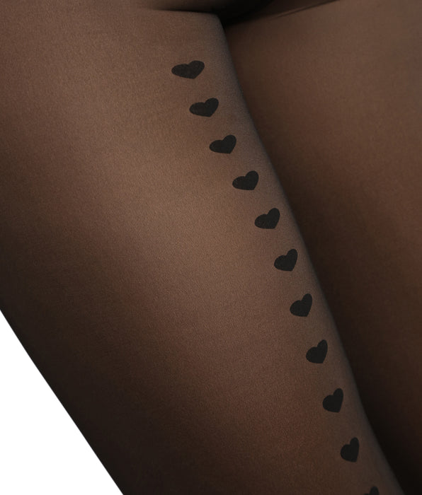 DIM Collant nero trasparente con cuori Thermo
