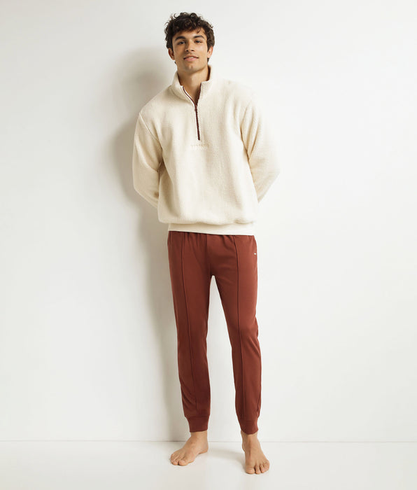 DIM Pantaloni del pigiama da uomo bordeaux Dim