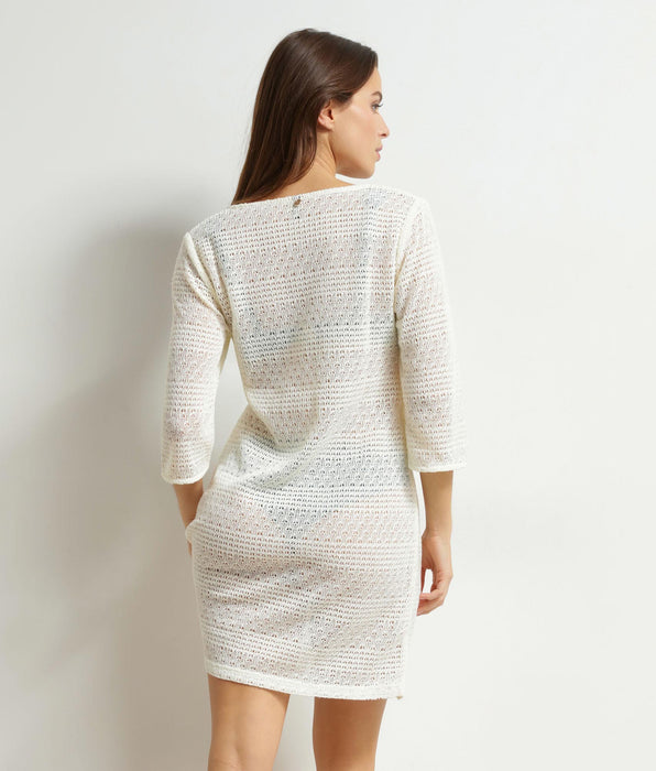 DIM Abito da spiaggia da donna in maglia Ecru Dim