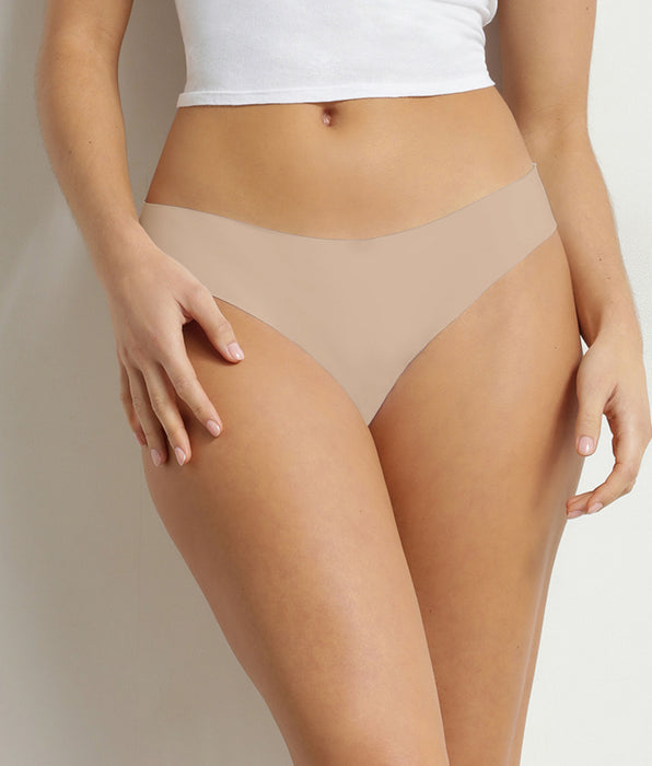 DIM Slip brasiliano invisibile da donna in microfibra Nude Dim