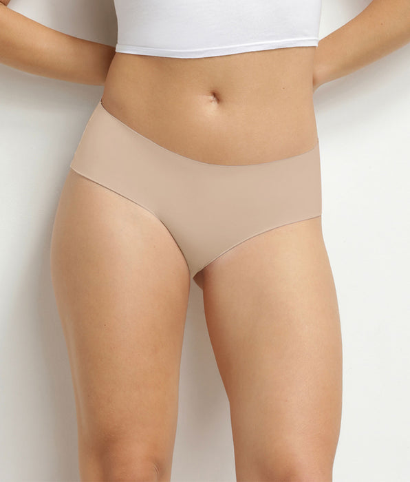 DIM Slip a vita alta da donna invisibile in microfibra Nude Dim