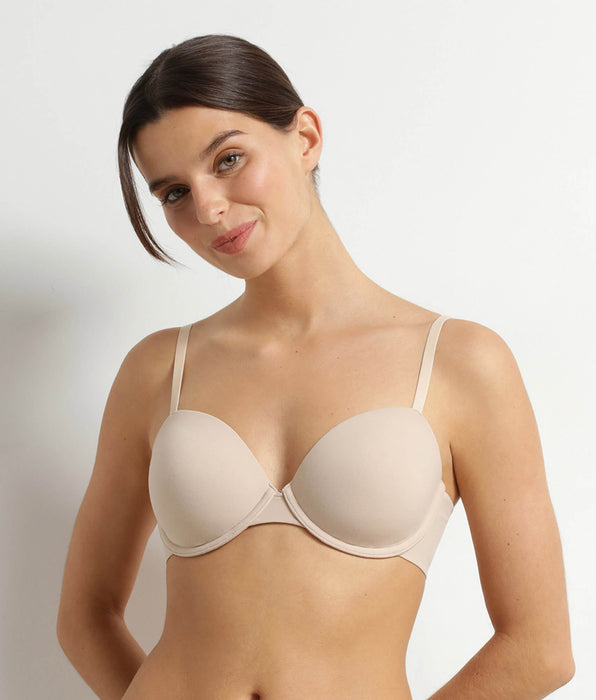 DIM Reggiseno imbottito con ferretto in microfibra Nude Dim Invisible