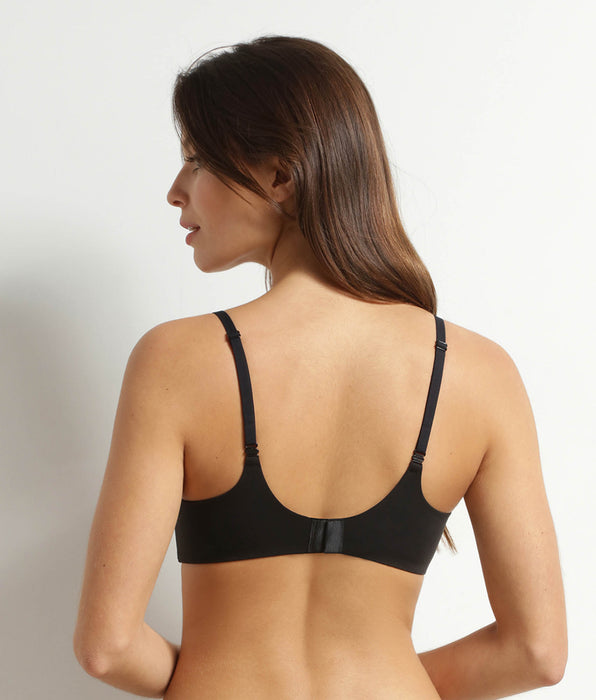 DIM Reggiseno imbottito senza ferretto in microfibra Nero Dim Invisible